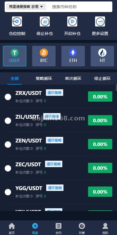 Overseas quantitative trading system dashboard